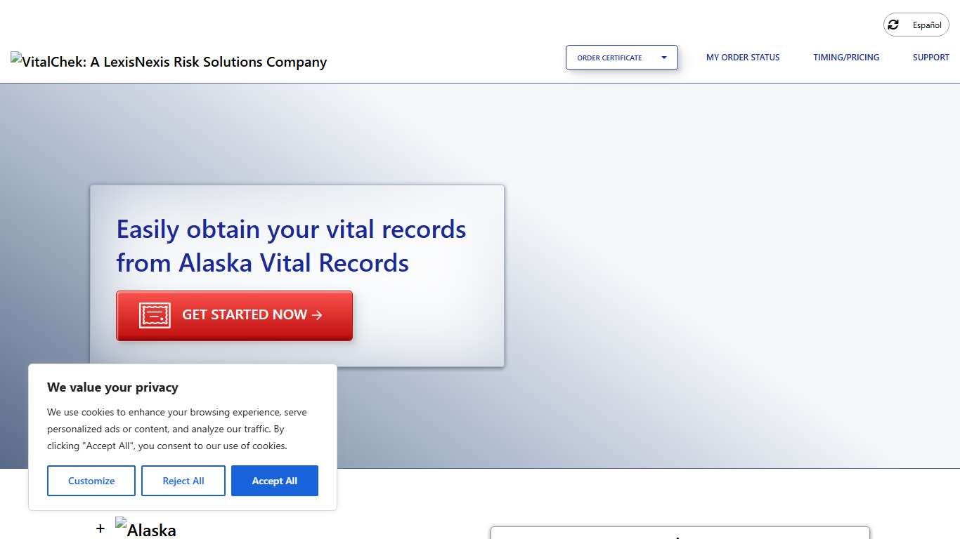 Alaska Vital Records (AK) | Order Certificates - VitalChek